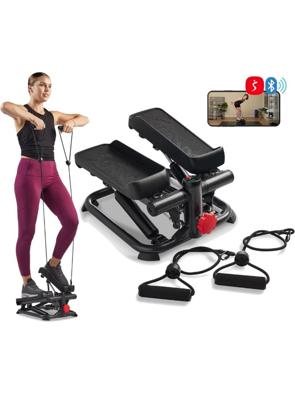 Compact Mini Stepper with LCD Monitor & Adjustable Height for Home Workouts